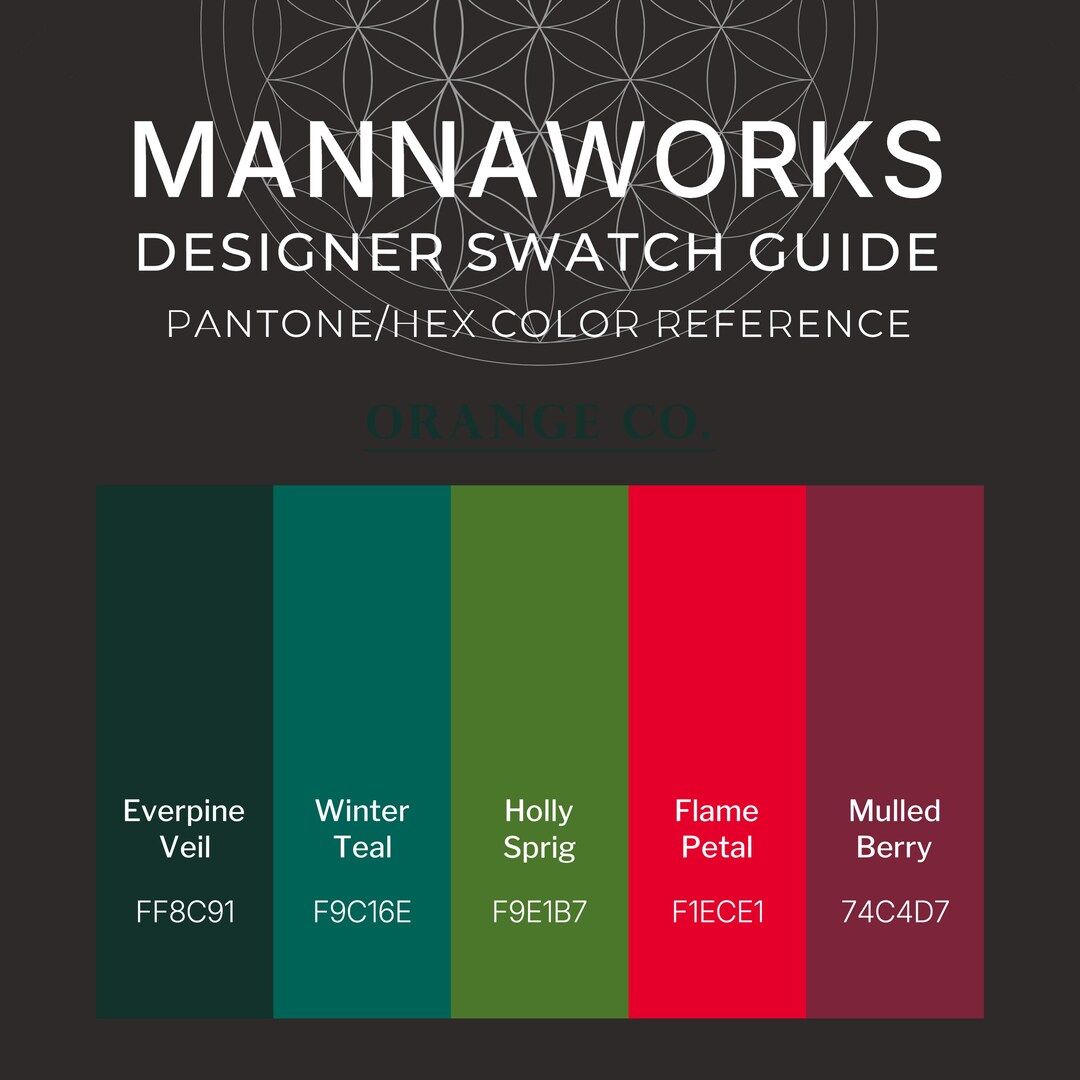 Poinsette Color Poinsettia Color Palette | HEX + Pantone Swatch Guide | Digital ...