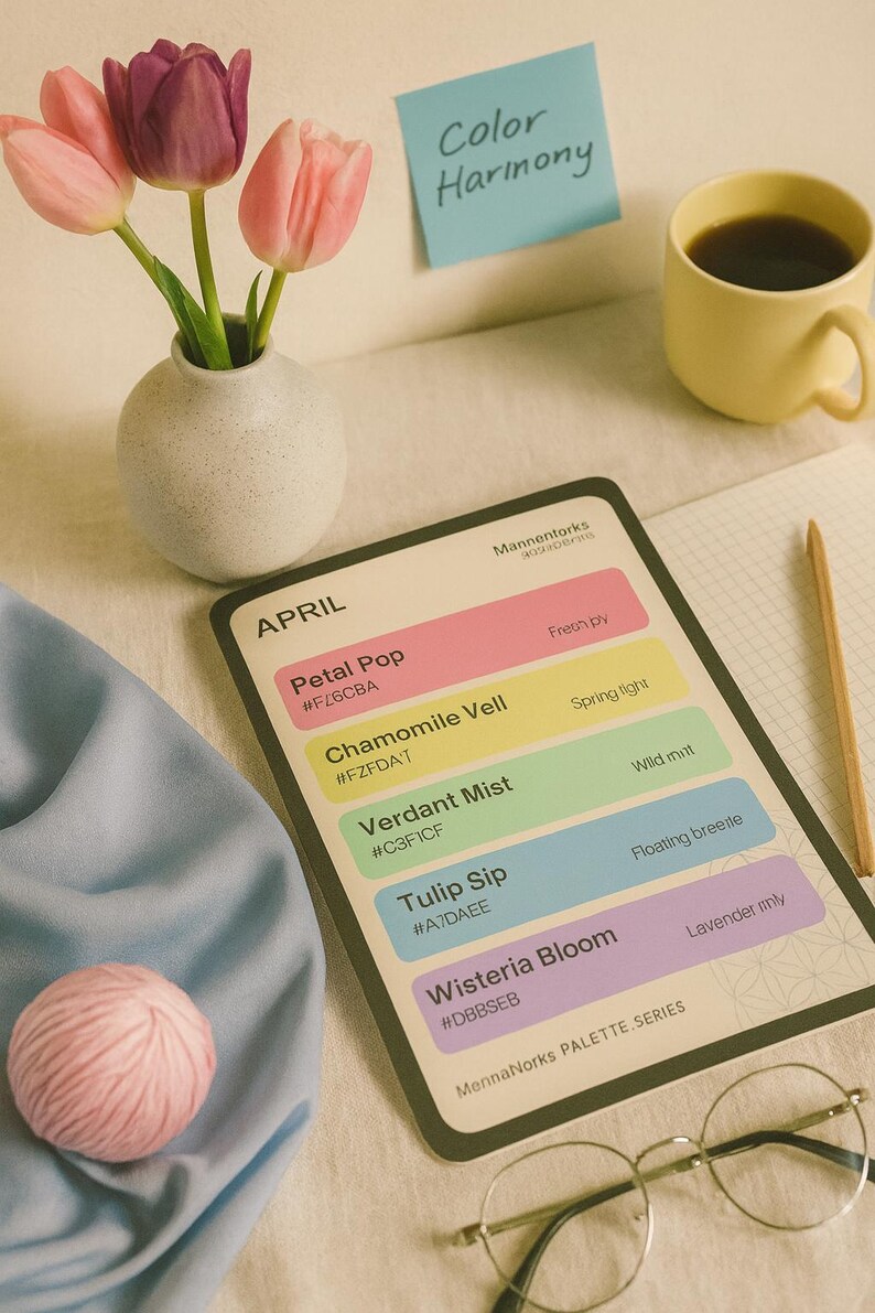April 09 Color Coding April Color Palette | HEX + Pantone Swatch Guide | Digital Download for ...