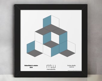 Geometric Wall Art, Sacred Geometry Wall Art, Framed Print, Modern Wall Art, Colorful Design, Mid-Century Modern Art | Schröder&#39;s stairs 004