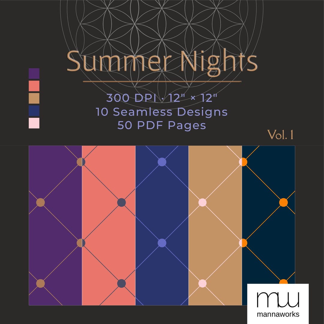 Digital Paper | Seamless Repeating Pattern | Geometric Vector Design ...
