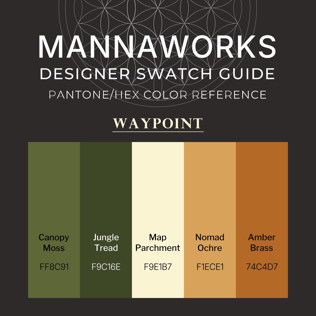 Wayt Color Waypoint Color Palette | HEX + Pantone Swatch Guide | Digital Download ...