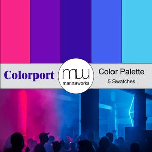 Colorport Brand Color Palette – HEX Codes for Canva, Figma and Procreate | Magenta and Blue 5-Color Scheme for Designers & Branding Projects