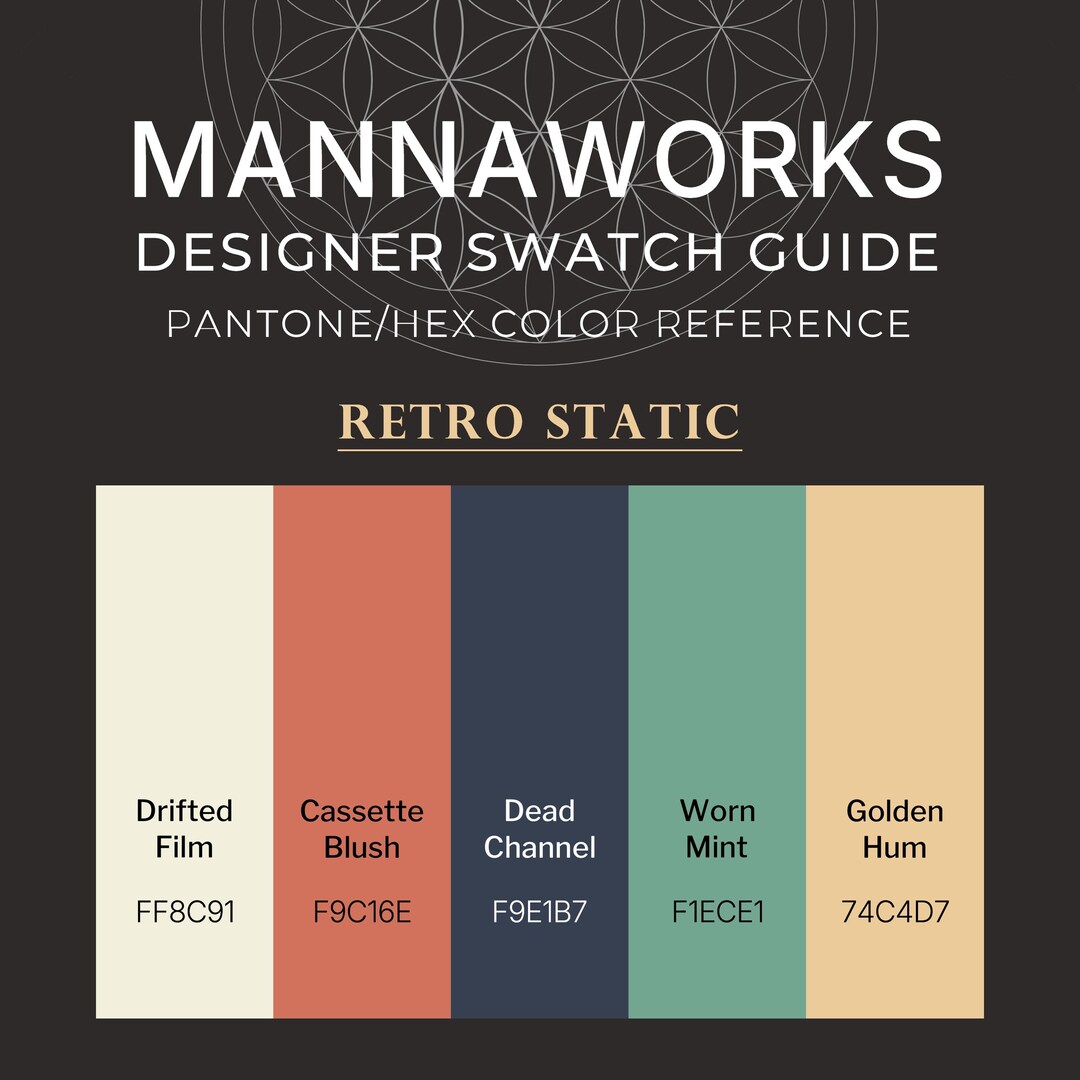 Retro Static Color Palette | HEX + Pantone Swatch Guide | Digital ...