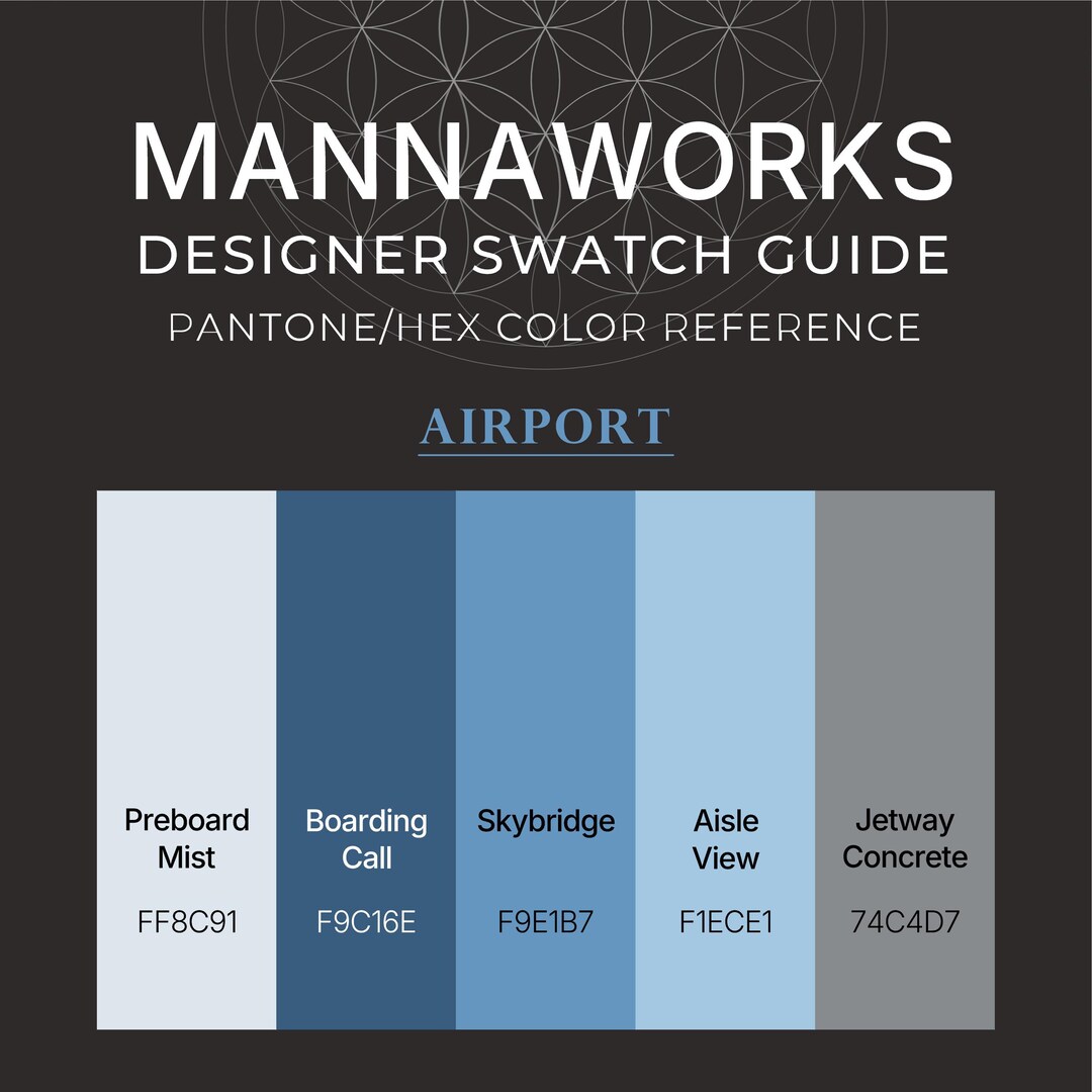 Airport Color Palette | HEX + Pantone Swatch Guide | Digital Download ...