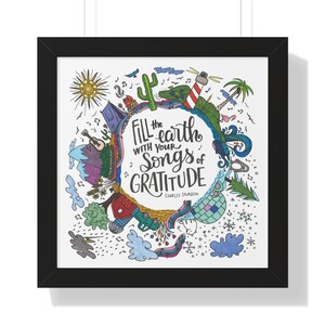 Inspirational Christian Wall Art Print, Faith-Based Decor, Colorful Scripture Art, Modern Faith Decor, Faith Gift, songs of gratitude