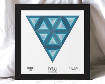Geometric Wall Art, Sacred Geometry Wall Art, Framed Print, Modern Wall Art, Colorful Design, Mid-Century Modern Art | TRI FORCE 002