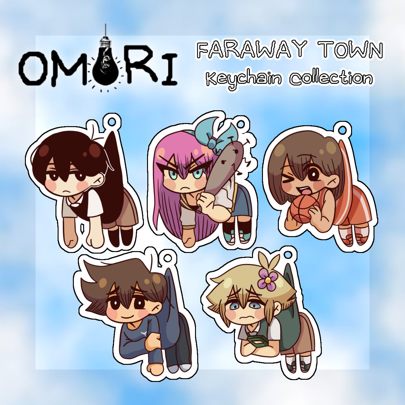 OMORI Charm OMORI Keychain Milk Set Sunny Charm Aubrey Charm 