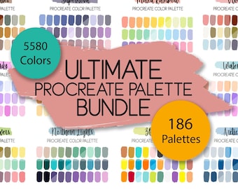 Procreate Color Palette BUNDLE | PNG for Color Picking | 186 Palettes | 5580 Colors | iPad Color Swatches