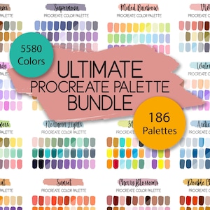 Procreate Color Palette BUNDLE | PNG for Color Picking | 186 Palettes | 5580 Colors | iPad Color Swatches