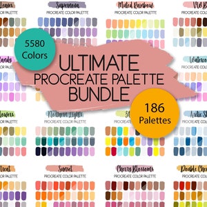 Procreate Color Palette BUNDLE | PNG for Color Picking | 186 Palettes | 5580 Colors | iPad Color Swatches
