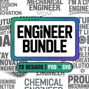 Engineering SVG PNG-bundel: 28 ontwerpen (digitale download)