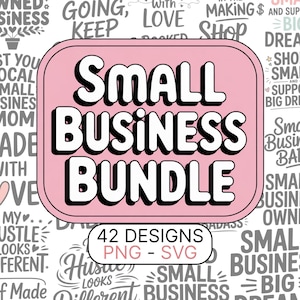 Small Business SVG PNG-afbeeldingsbundel | 42 ontwerpen | Eigendom vrouw, eigendom zwart, lokale bedrijven, ondersteuning lokaal, handgemaakt, Cricut, silhouet