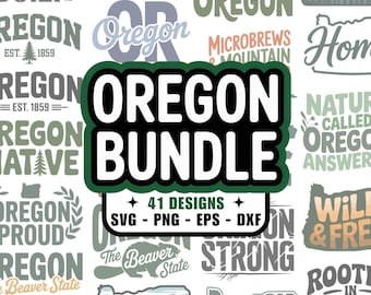 41 Oregon SVG PNG Bundle, dxf eps, Portland, Pnw, The Beaver State, OR, Beaverton, Salem, Hillsboro, Gresham, Cricut, Silhouette, Design