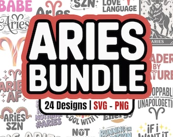 Widder Sternzeichen SVG Bundle: Astrologie Designs für Cricut, Silhouette (digitaler Download)