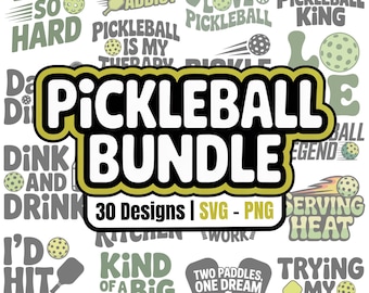 Pickleball SVG PNG Bundle: 30 T-Shirt Designs (Digital Download