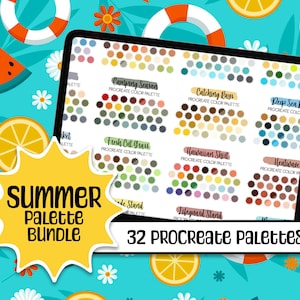 Summer Procreate Palette Bundle - Procreate Color Palette - Procreate Swatches - Procreate for iPad - 32 Palettes - 960 Swatches - PNG