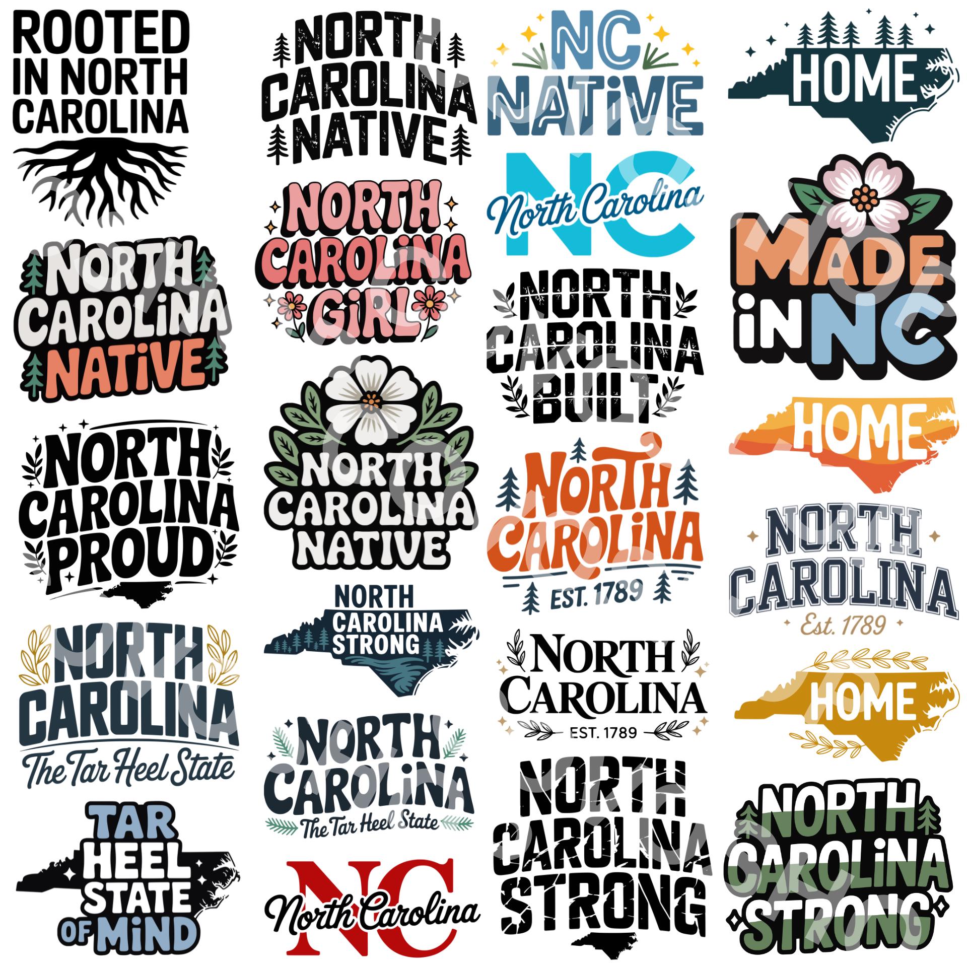 40 North Carolina PNG SVG Bundle, Dxf Eps, the Tar Heel State ...