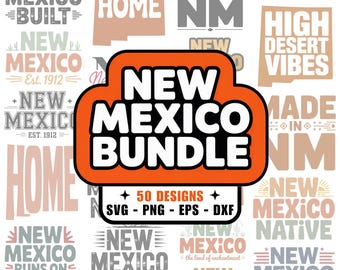 50 New Mexico PNG SVG Bundle, dxf eps designs, The Land of Enchantment, NM, Chile, Albuquerque, Santa Fe, Las Cruces, Roswell, Cricut