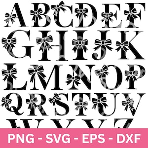 Rosettalfabetet, SVG PNG EPS dxf, Cricut-klippfiler, monogramalfabet, gör-det-själv-pyssel, scrapbooking, silhuett, monogramklippfiler