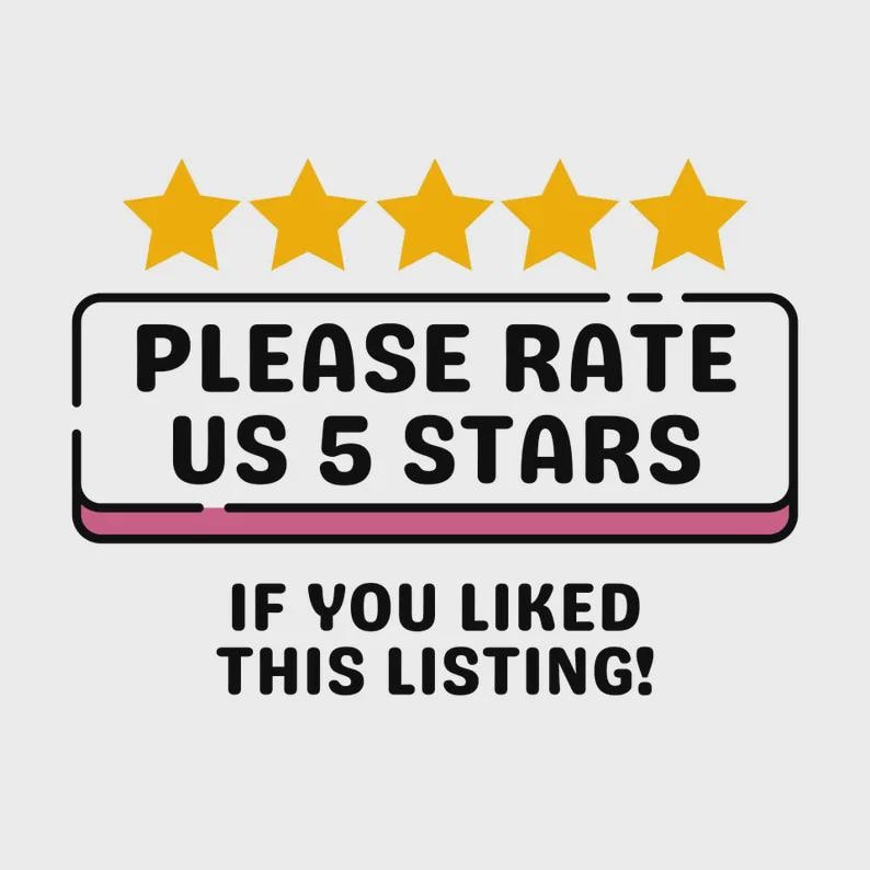 please rate us 5 stars if you liked this listing!