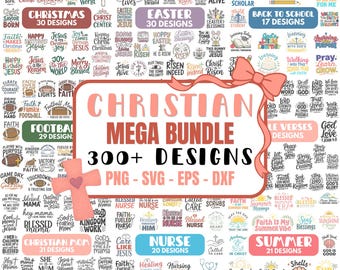 Christian Mega Bundle, Faith Designs, Cross, Religion, Christianity, Bible Verses, PNG SVG, eps dxf, Sublimation (Digital Download)