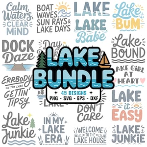 45 See SVG PNG Bild-Bundle, eps, dxf-Dateien, Urlaub, Natur, Wasser, Boot, Sprüche, Zitate, Cricut, Silhouette, T-Shirt-Design, Wohnkultur