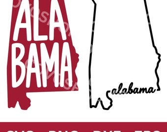 Alabama SVG PNG Image, EPS DXf Files, Alabama Silhouette, State Outline, Line Art, Tshirt Design, Cricut, Cut File (Digital Download)