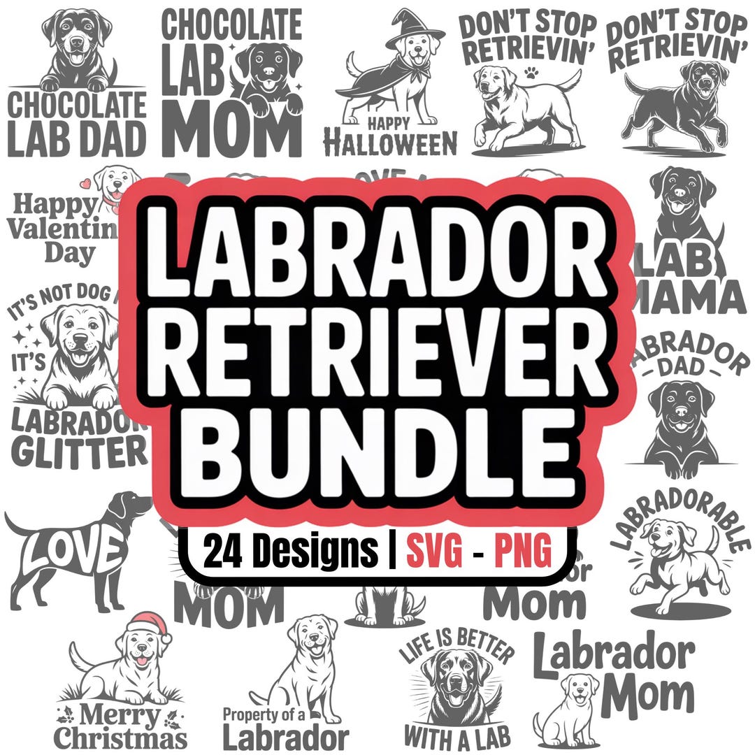 Labrador Retriever SVG PNG Bundle: 24 Dog Designs (digital Download - Etsy