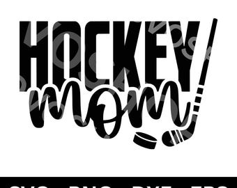 Mamá de hockey SVG, Mamá de hockey PNG, Archivo de corte DXF, Vector EPS, Vida de mamá SVG, Archivos Cricut, Clipart de silueta, Regalo de hockey, Palo de hockey