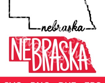 Nebraska SVG PNG Image, EPS DXf Files, Nebraska Silhouette, State Outline, Line Art, Tshirt Design, Cricut, Cut File (Digital Download)