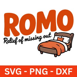 Alivio de perderse algo PNG SVG dxf, Cita divertida, Pereza, Descomposición, Cama, FOMO, Noche de chicas, Quedarse en casa, Camiseta, Archivo recortado Cricut, Silueta