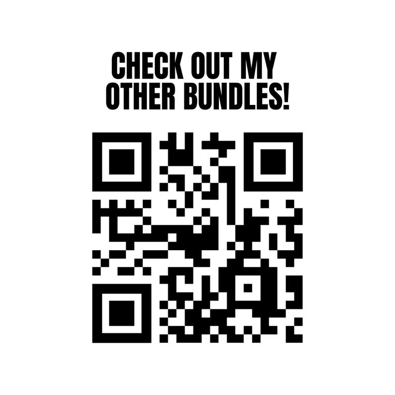 check out my other bundles. with a QR code underneath the text.
