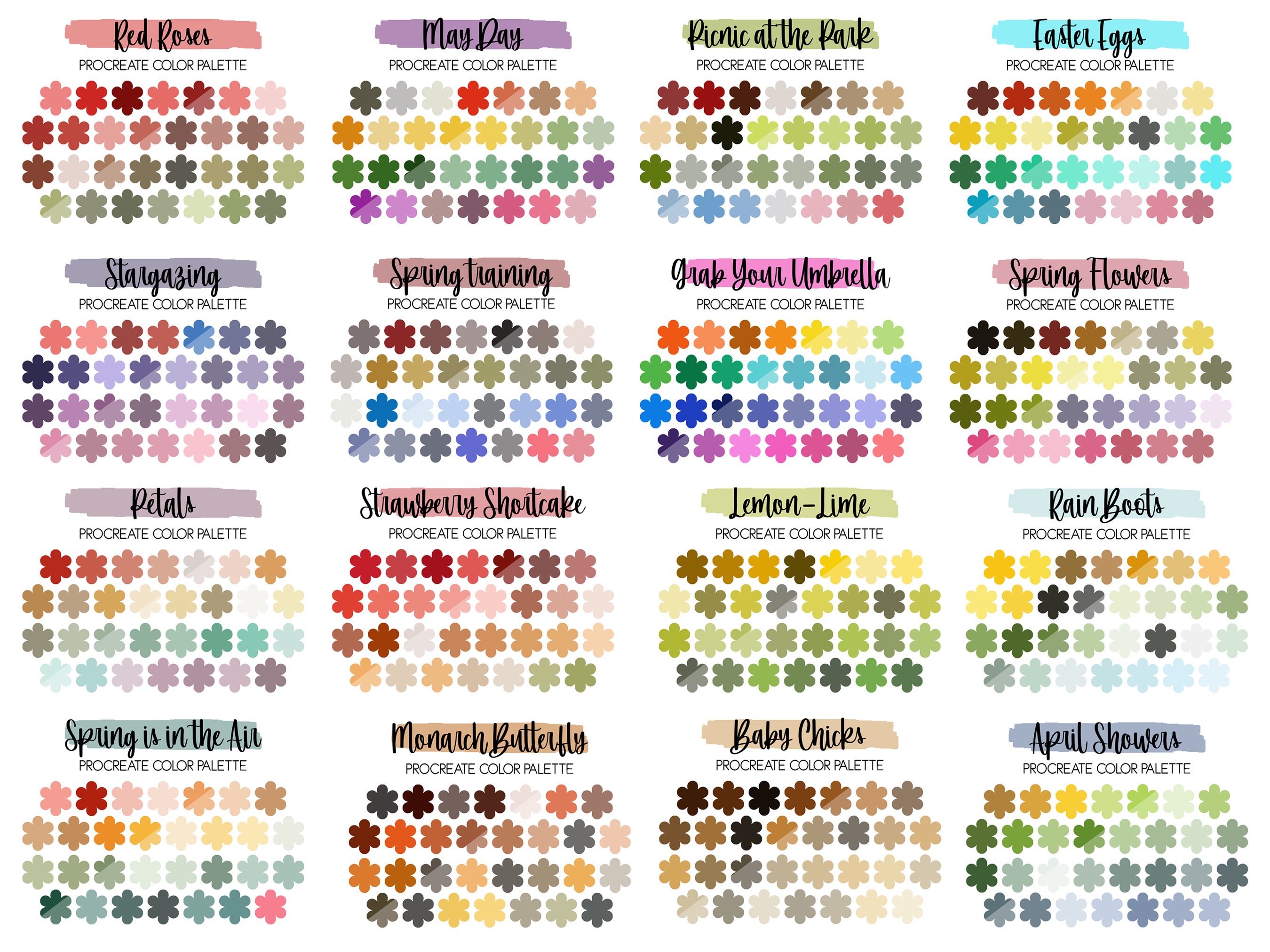 Spring Procreate Palette Bundle - Procreate Color Palette - Procreate ...
