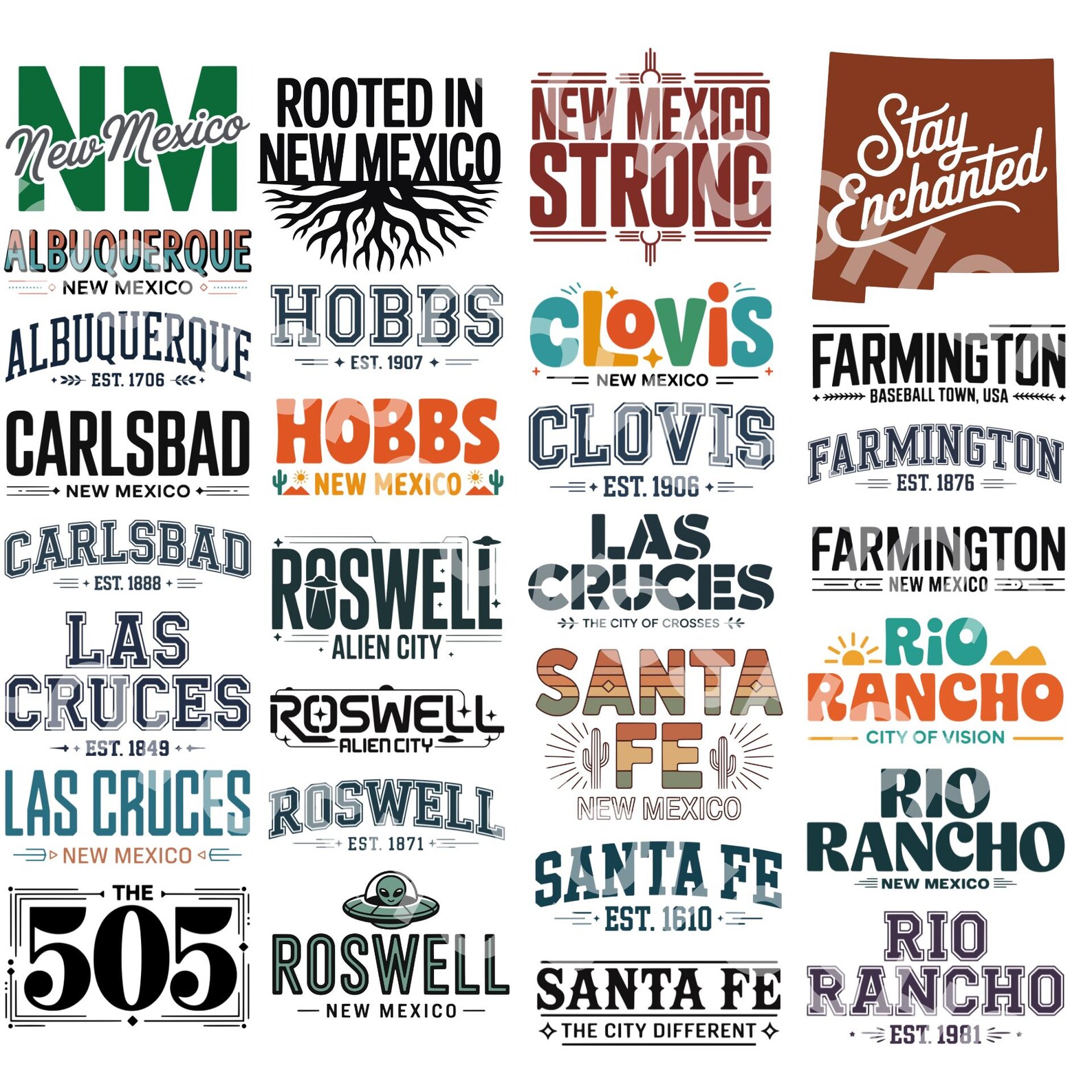 Nm Rld Svg 50 New Mexico PNG SVG Bundle, Dxf Eps Designs, the Land of Enchantment ...