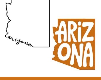 Arizona SVG PNG Image, EPS DXf Files, Arizona Silhouette, State Outline, Line Art, Tshirt Design, Cricut, Cut File (Digital Download)
