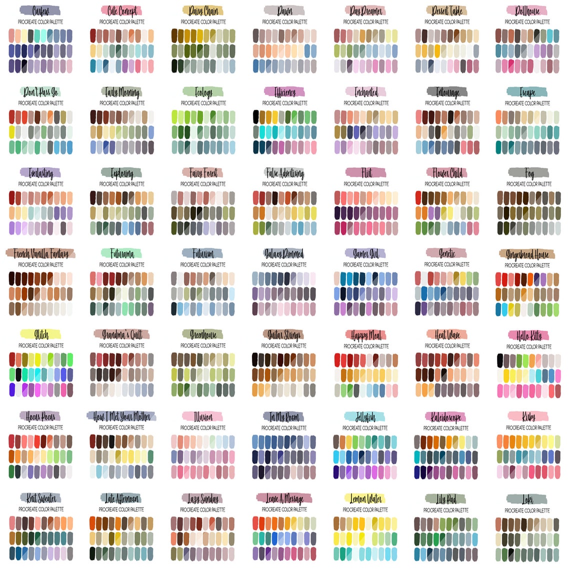 Ultimate Procreate MEGA Color Palette BUNDLE | PNG | 200 Palettes ...