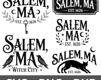 Salem Witch Trials SVG PNG DXF: Spooky Season Cut Files (Digital Download)