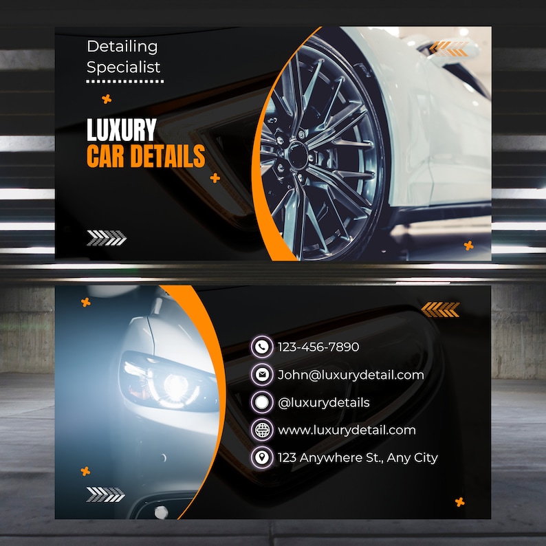 Modern Auto Detailing Business Cards Etsy
