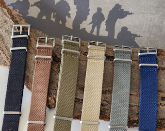 NATO® Milstrap HEMP Nylon Strap Cotton Handmade eco friendly vegan military Soft watch band Heavy Stainless Steel Buckles 20mm 22mm USA Ship