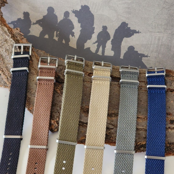 NATO® Milstrap HEMP Nylon Strap Cotton Handmade eco friendly vegan military Soft watch band Heavy Stainless Steel Buckles 20mm 22mm USA Ship