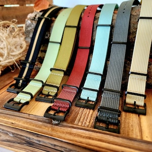 NATO G10 Ribbed Nylon PVD Buckles Rugged Straps Fall Colors Military MilStrap Water Resistant Watch Bands 18mm 20mm 22mm 24mm Heavy Duty USA