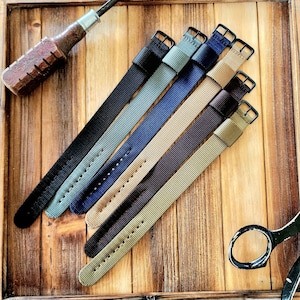 NATO G10 1pc PVD Pull through WwII RAF Strap MoD Design heavy dense weave Nylon single pass Watchband Military 16mm 18mm 20mm 22mm Handmade
