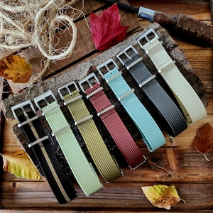 Ribbed Nylon NATO G10 Strap Military Fall Colors Water Resistant Watch band 18mm 20mm 22mm 24mm Satin Buckles Heavy Duty USA Ship MilStrap