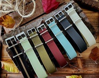 Ribbed Nylon NATO G10 Strap Military Fall Colors Water Resistant Watch bands 18mm 20mm 22mm 24mm Satin Buckles Heavy Duty USA Ship MilStrap