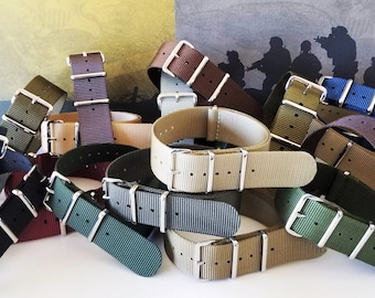 NATO G10® Ballistic Milstrap Nylon Strap RAF military combat Army MoD pilot diver Sport Watch Band 300mm Long High Polished Buckles USA Ship