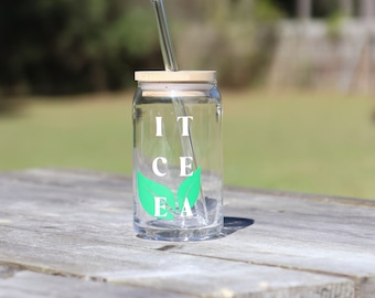 Retro Beer Can Glass – Iced Coffee Cup, 16 oz Libby Glass