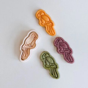 Parrot Cookie Cutter | Spring Animal Cookie Cutter Stamp Set |  Parrot Bird Cookie Cutter | 3D Printed
