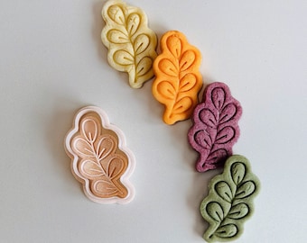 Leaf Cookie Cutter - Spring Greenery Cookie Cutter Stamp Set | Eucalyptus Leaf Fondant Molds | 3D Printed