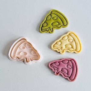 Pizza Cookie Cutter | Food Cookie Cutter Stamp Set | Melting Cheese Pizza Slice Cookie Cutter | 3D Printed
