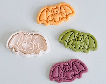 Bat Cookie Cutter | Halloween Bat Cookie Cutter Stamp Set | Animal Fondant Molds | 3D Printed